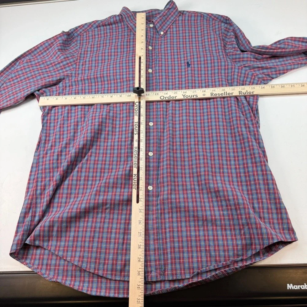 Polo Ralph Lauren Plaid Button Down Men's Shirt Long Sleeve Classic Fit Size XL